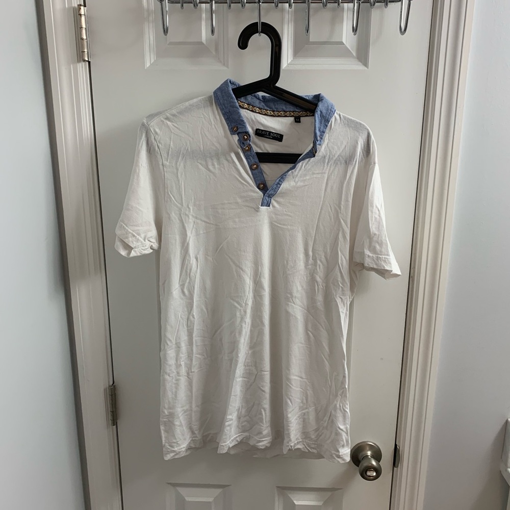 Men’s Brave Soul Contrast Polo Size M